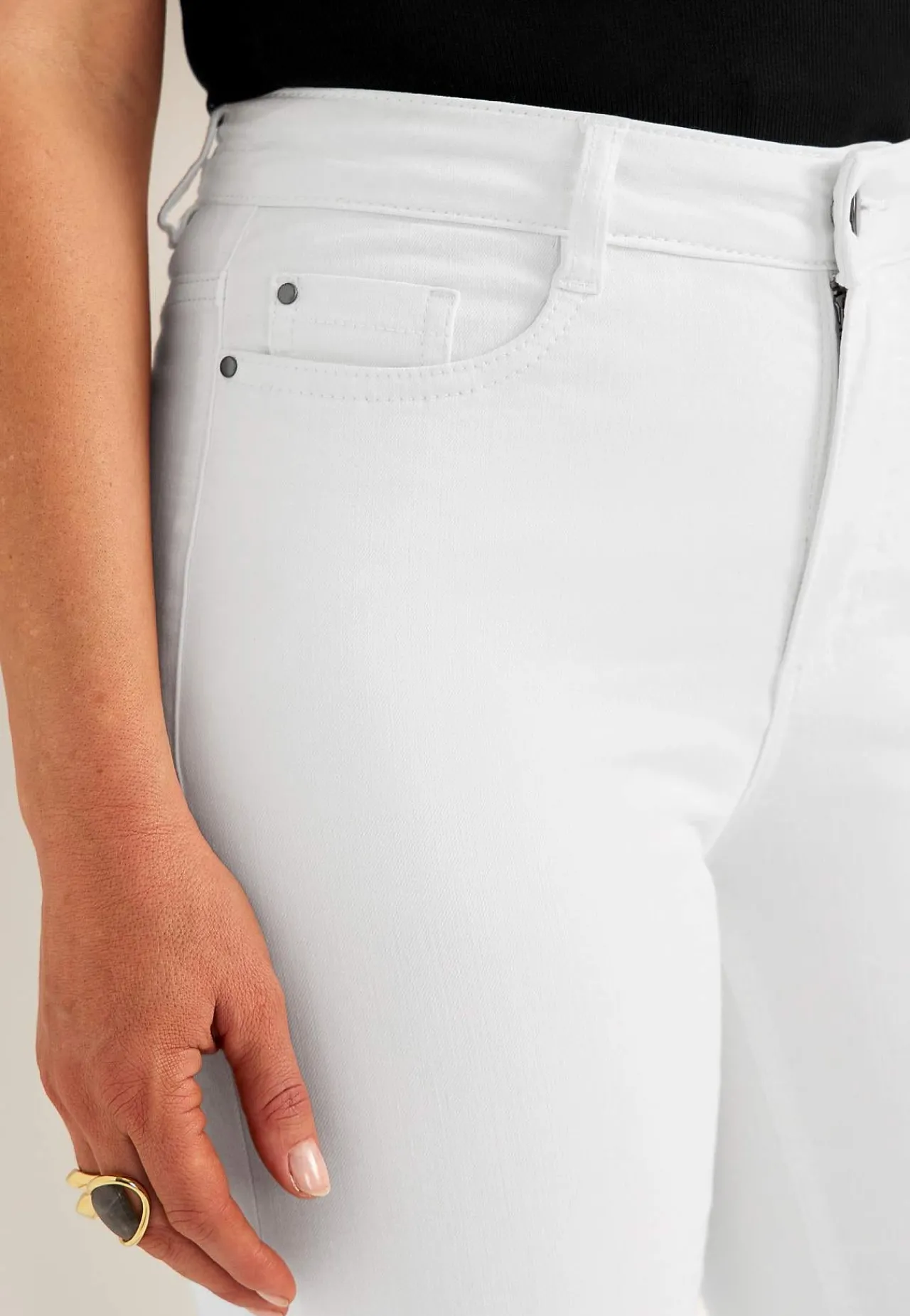 Ankeljeans|Flere Længder-Cellbes of Sweden Stretchjeans med lige ben - tre længder Linnea Hvid denim