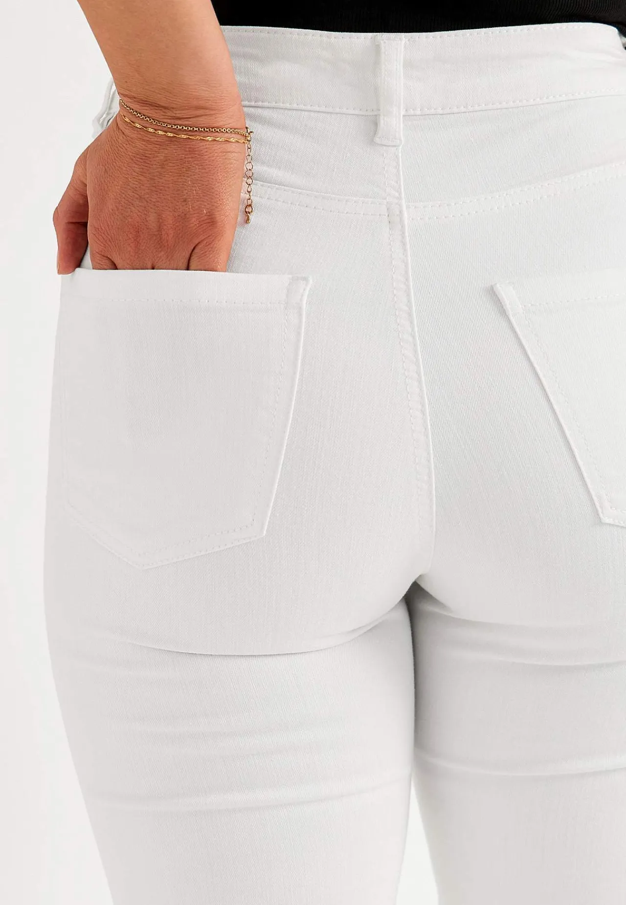 Ankeljeans|Flere Længder-Cellbes of Sweden Stretchjeans med lige ben - tre længder Linnea Hvid denim