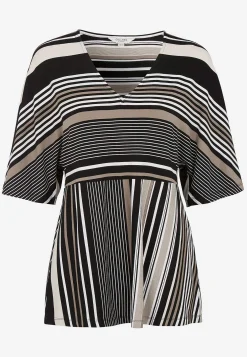 Mønstrede|Toppe-Cellbes of Sweden Stribet jerseytop Sort / Stribet