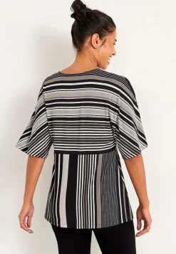 Mønstrede|Toppe-Cellbes of Sweden Stribet jerseytop Sort / Stribet