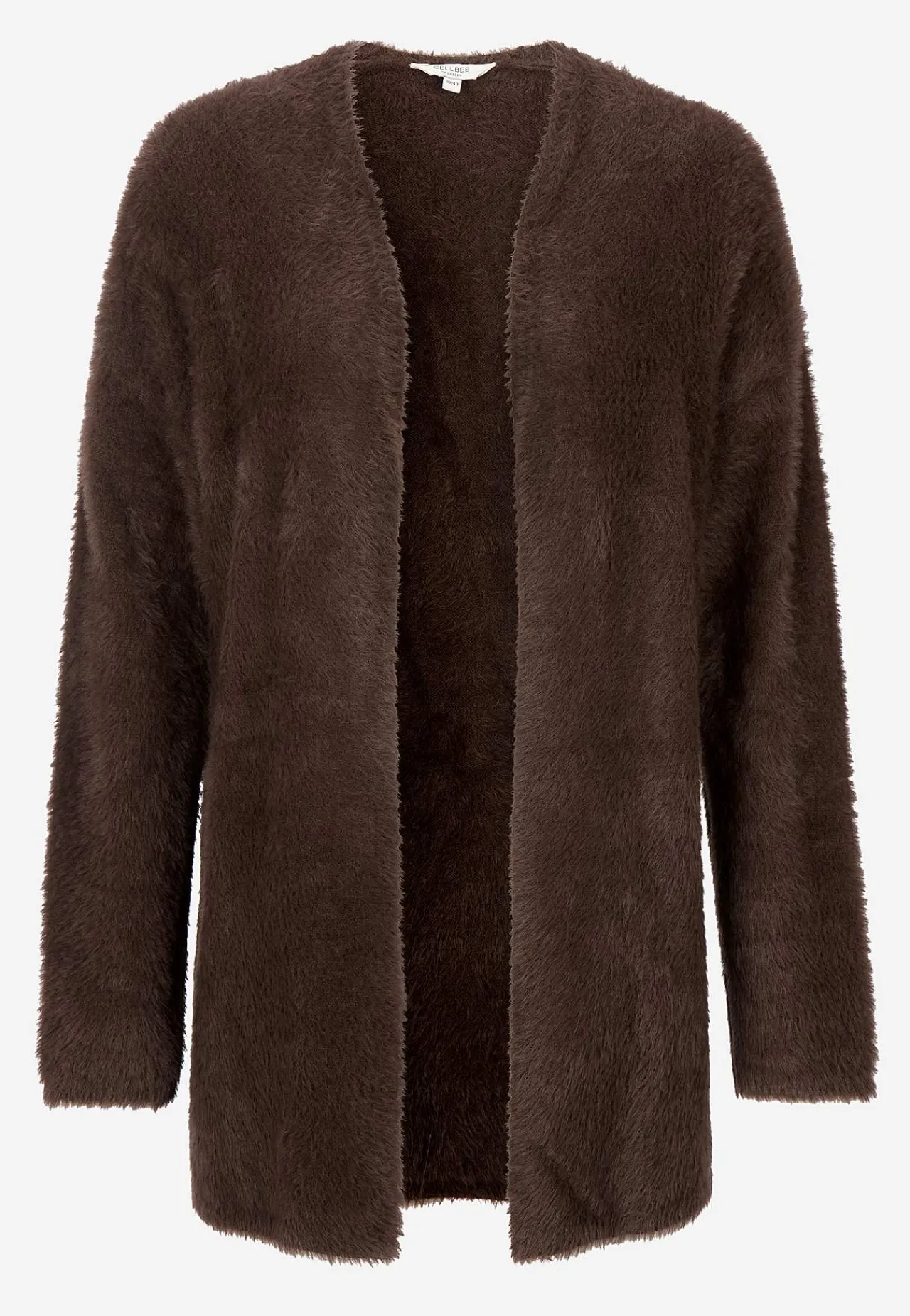 Cardiganer|Cardiganer- Strikket, åben cardigan Brun