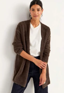 Cardiganer|Cardiganer- Strikket, åben cardigan Brun