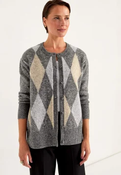 Cardiganer|Trøjer-Cellbes of Sweden Strikket cardigan Grå / Ternet