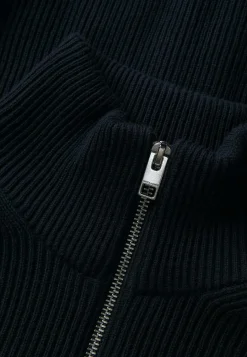 Striktrøjer- Strikket cardigan med lynlås Marine