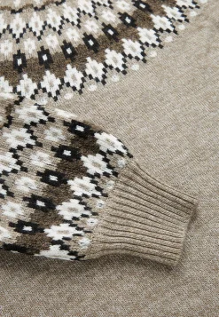 Trøjer|Striktrøjer-Cellbes of Sweden Strikket, jacquardmønstret trøje Beige / Mønstret