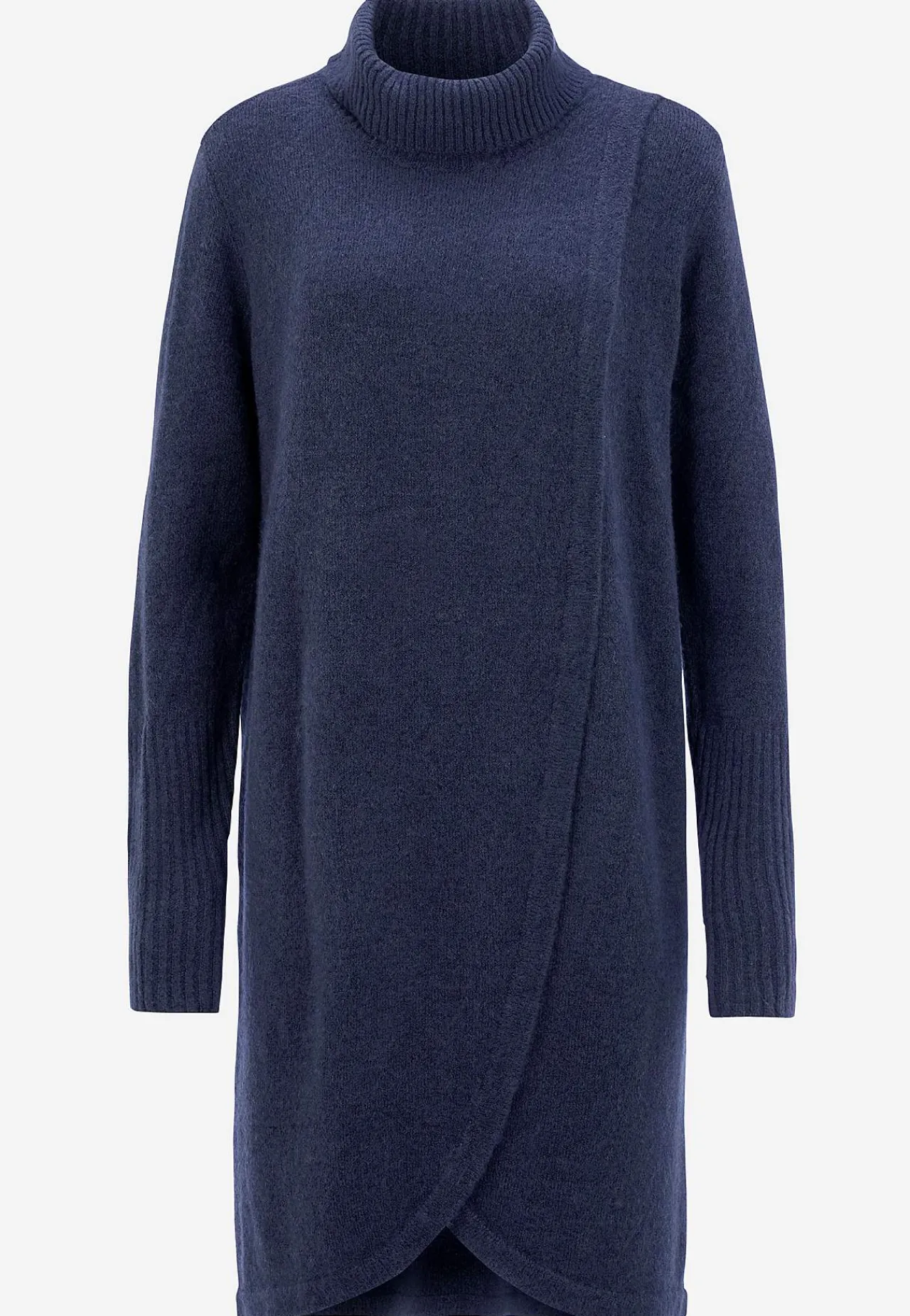 Strikkede|Tunika-Cellbes of Sweden Strikket polotrøje med slå-om detalje foran Blågrå