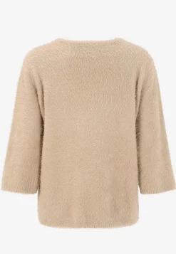 Trøjer|Striktrøjer-Cellbes of Sweden Strikket trøje med 3/4 ærmer Beige