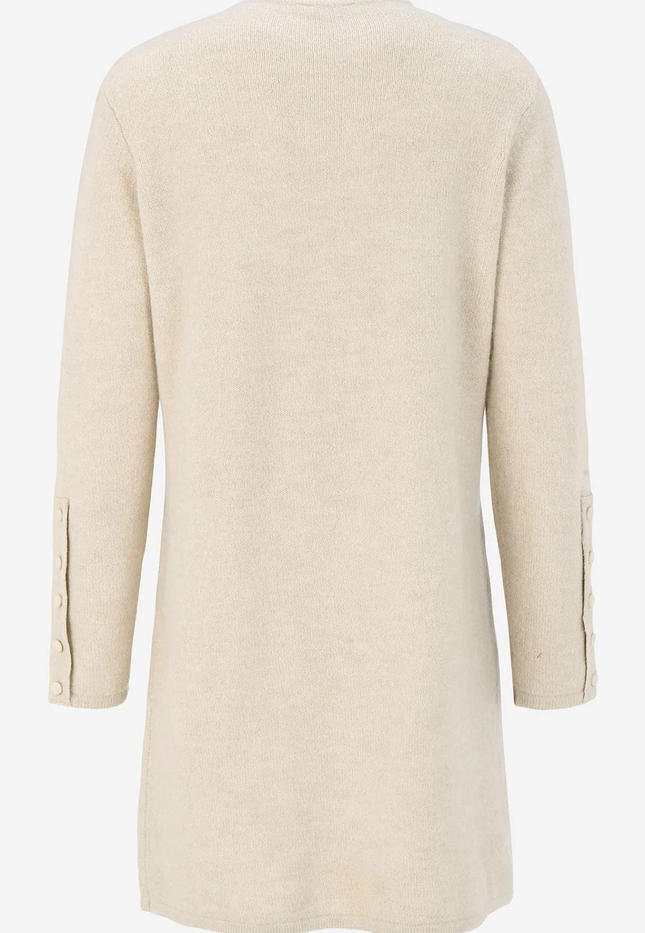 Strikkede|Tunika- Strikket tunika med slids Lys beige melange