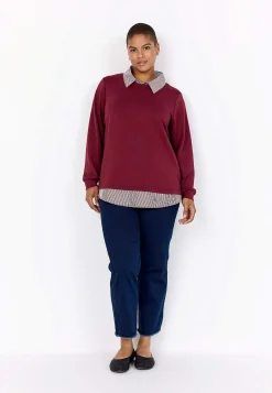 Toppe|Skjorter-Wasabiconcept Superblød jerseytop med syet skjorte krave | Cellbes