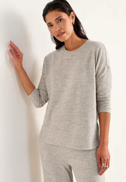 Toppe|Matchende Sæt-Cellbes of Sweden Superblød, langærmet jerseytop Beige / Meleret