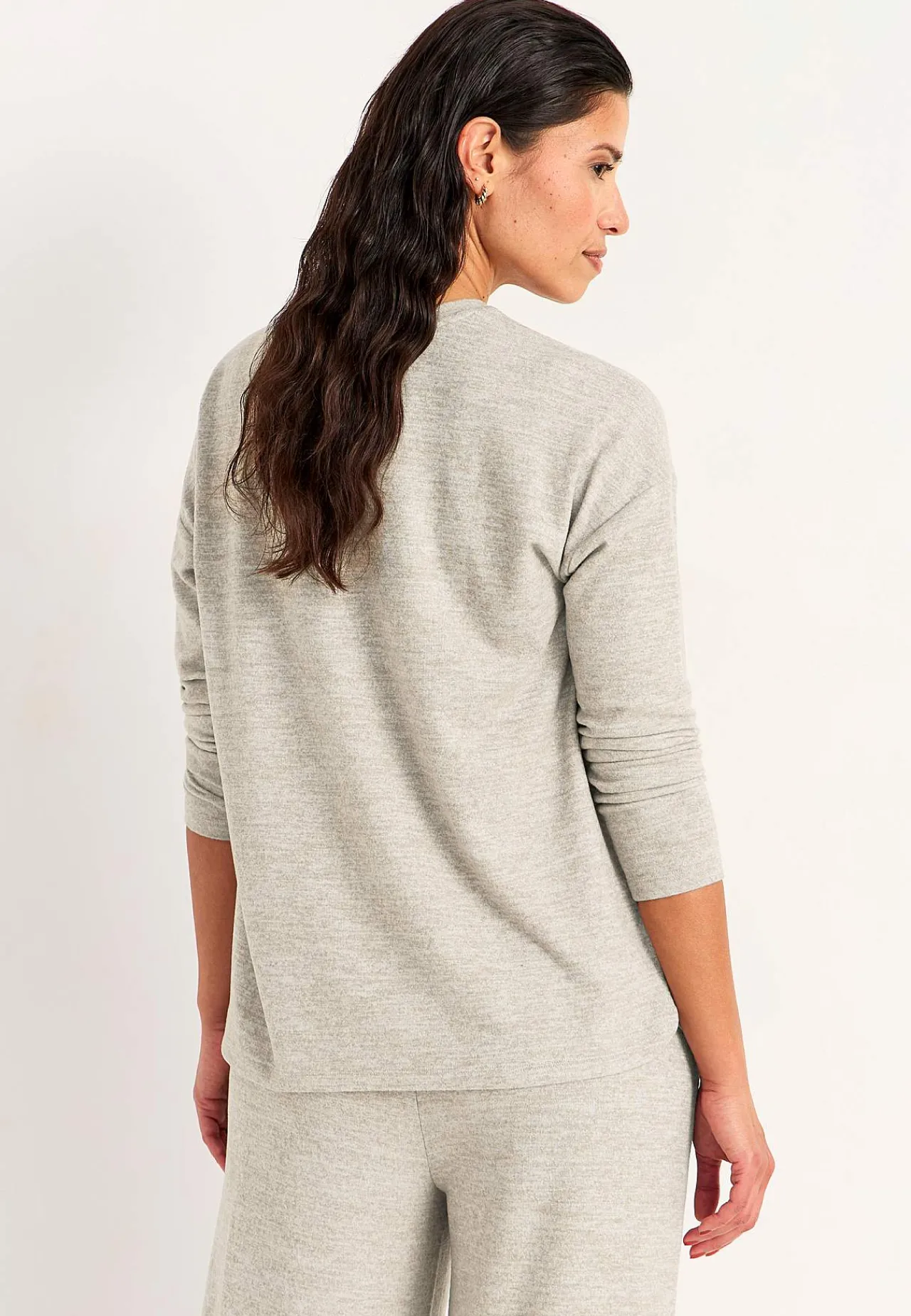 Toppe|Matchende Sæt-Cellbes of Sweden Superblød, langærmet jerseytop Beige / Meleret