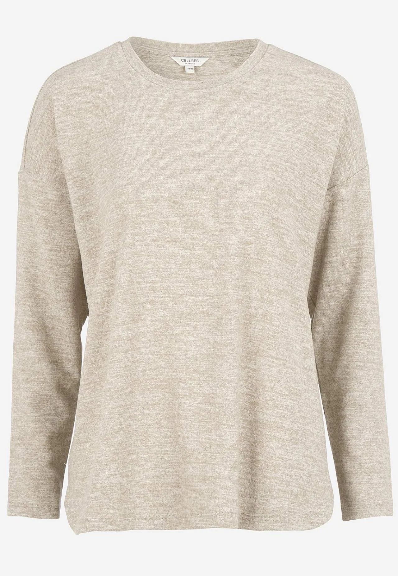 Toppe|Matchende Sæt-Cellbes of Sweden Superblød, langærmet jerseytop Beige / Meleret