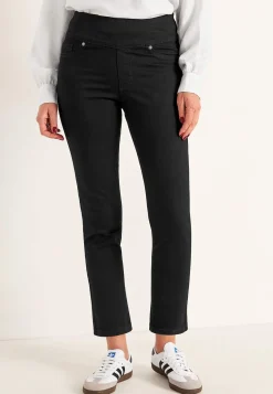 Forårsbukser|Høj Talje- Superkomfortable ankeljeans i denim Elin Sort / Denim