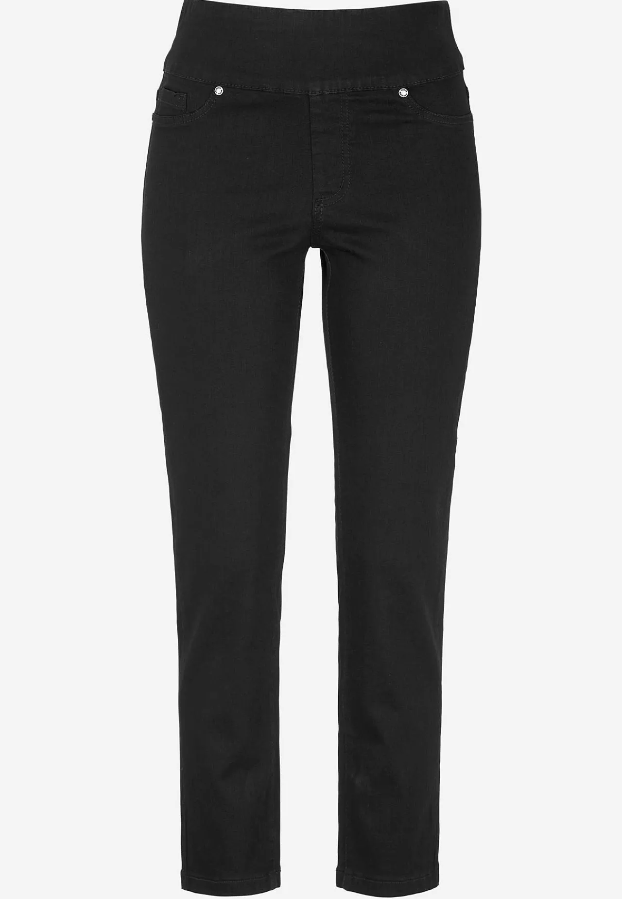 Forårsbukser|Høj Talje- Superkomfortable ankeljeans i denim Elin Sort / Denim