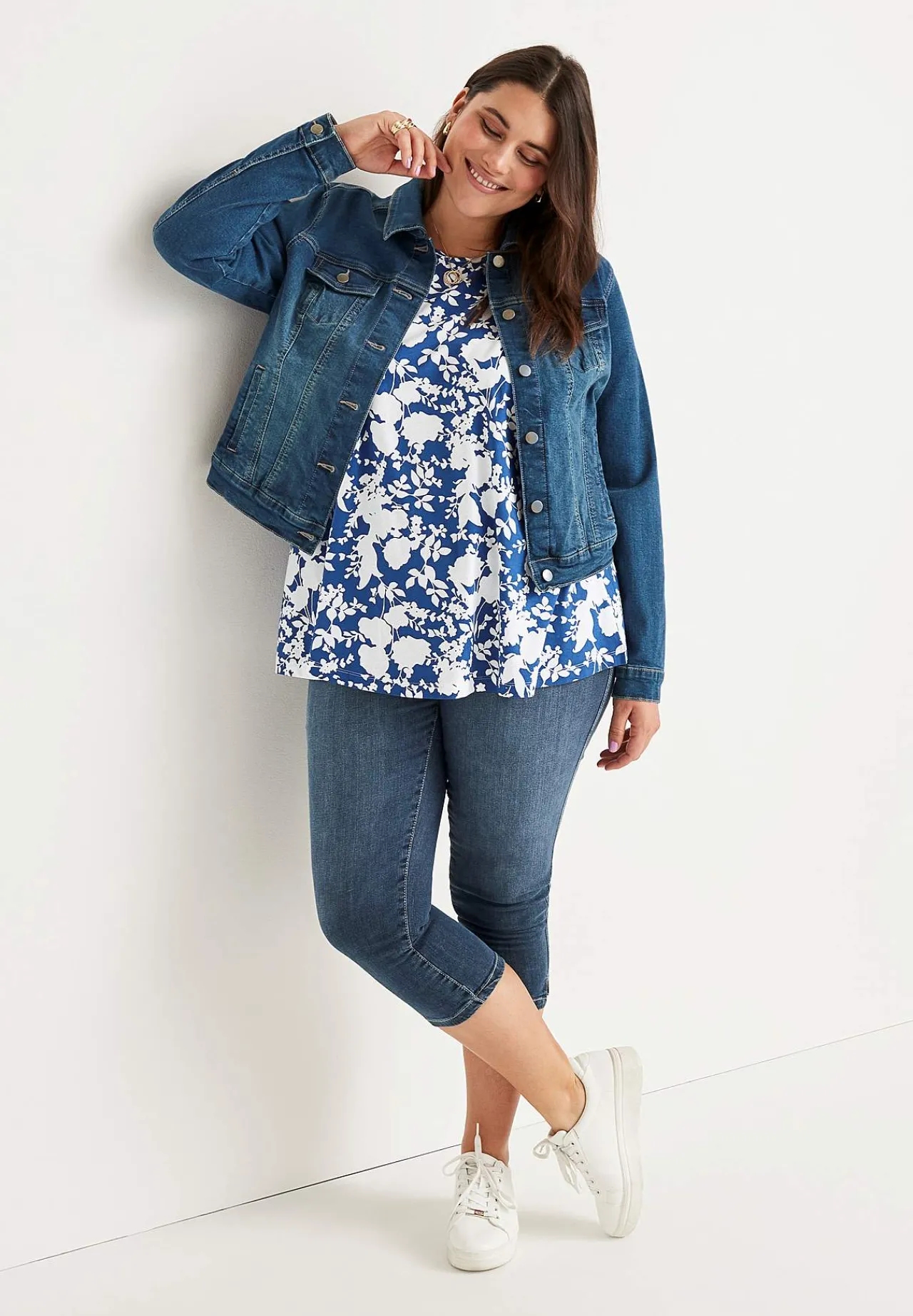 Forårsbukser|Capribukser-Cellbes of Sweden Superkomfortable caprijeggings i denim Elin Mellemblå / Denim