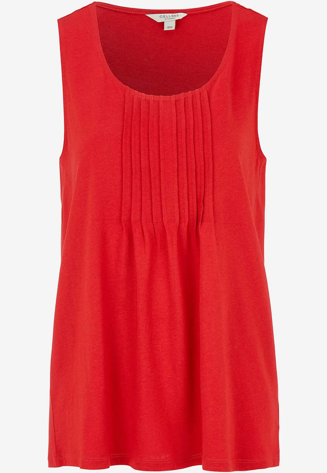 Toppe|Tanktoppe- Tanktop med dekorativ fold Rød