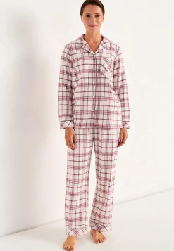 Undertøj|Nat- Og Hyggetøj-Cellbes of Sweden Ternet pyjamas i flonel Beige/Lyserød/Ternet