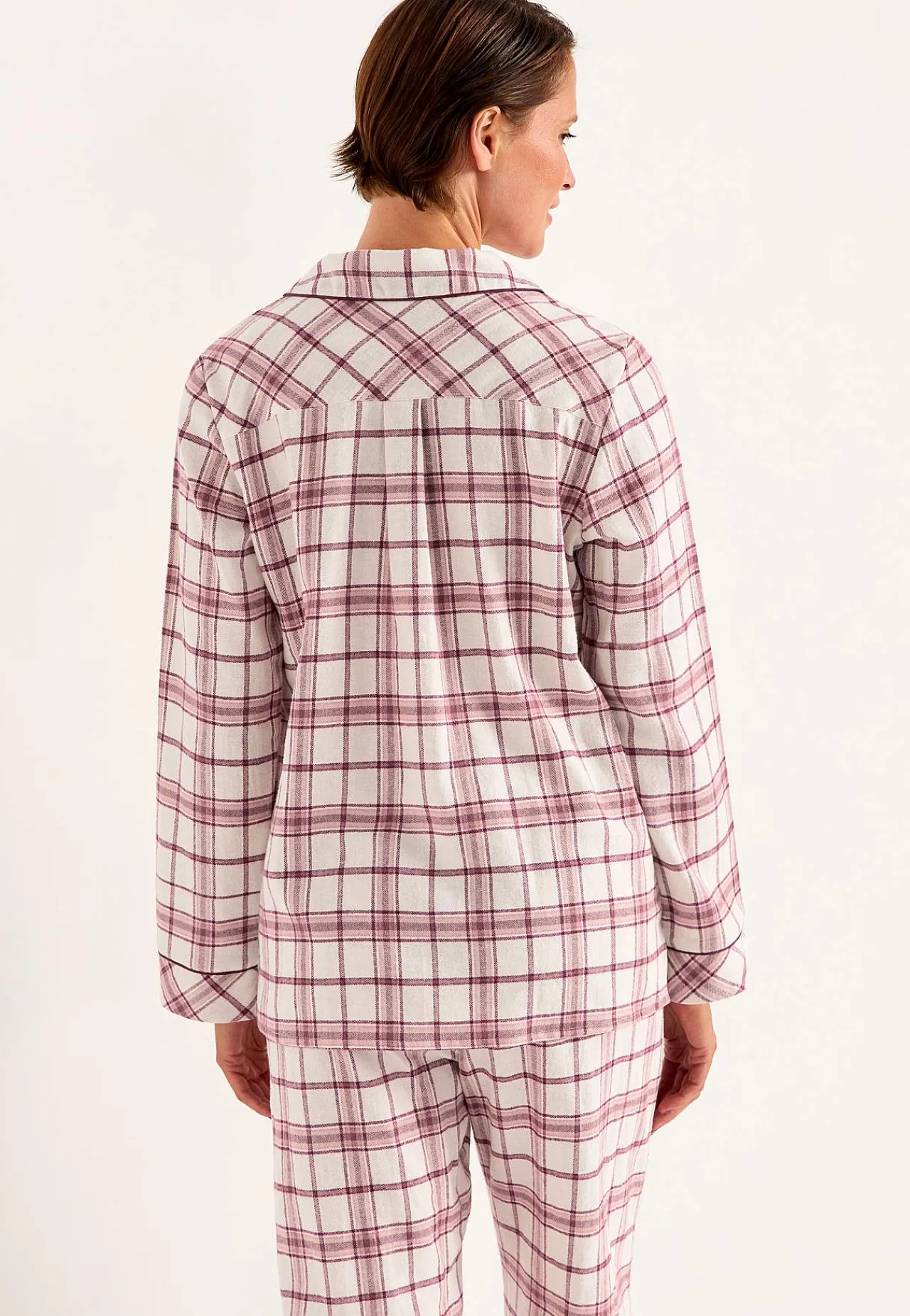 Undertøj|Nat- Og Hyggetøj-Cellbes of Sweden Ternet pyjamas i flonel Beige/Lyserød/Ternet