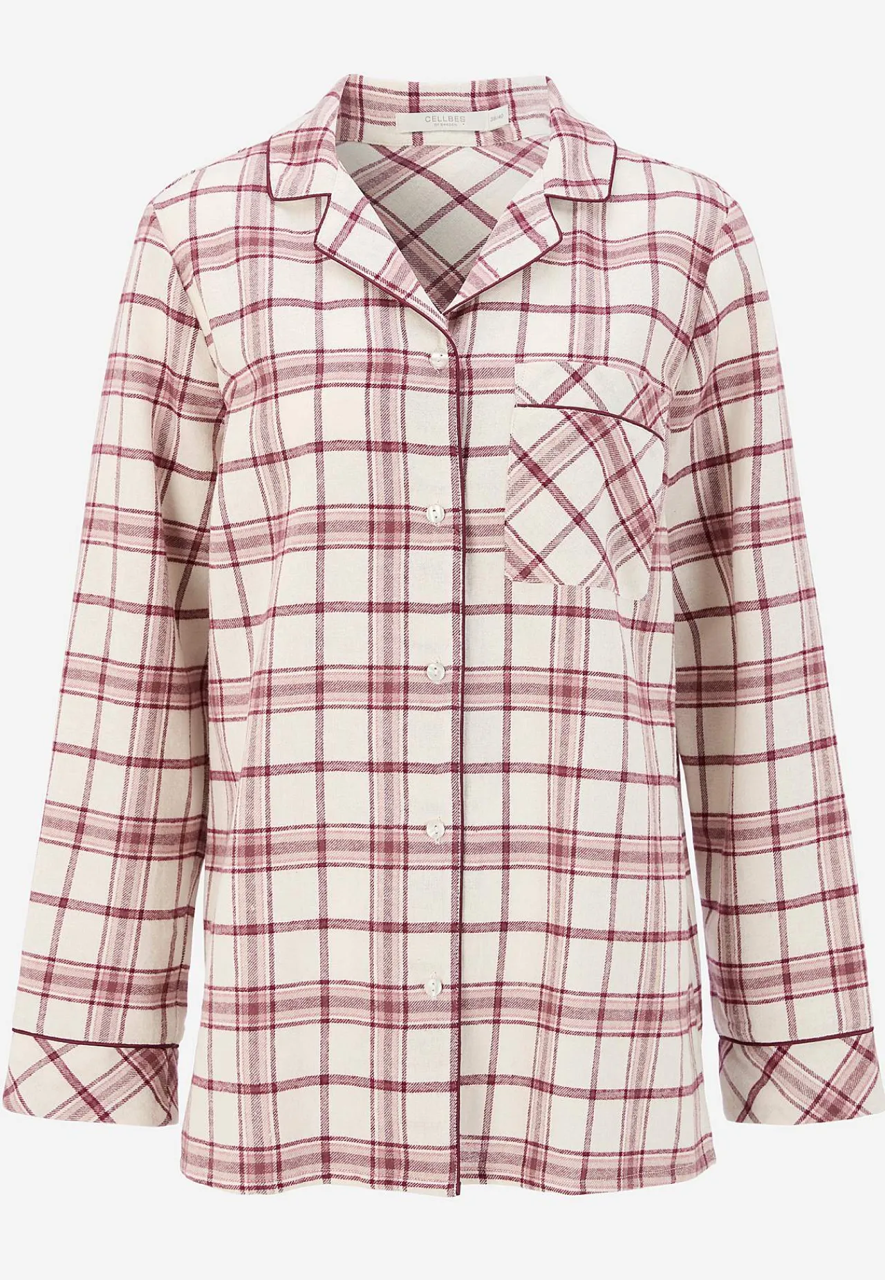 Undertøj|Nat- Og Hyggetøj-Cellbes of Sweden Ternet pyjamas i flonel Beige/Lyserød/Ternet