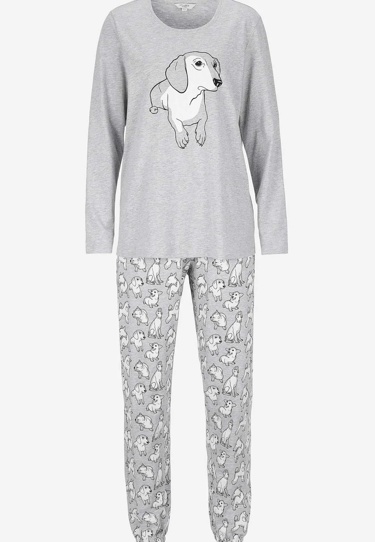 Undertøj|Nat- Og Hyggetøj- To-delt pyjamas Gråmeleret