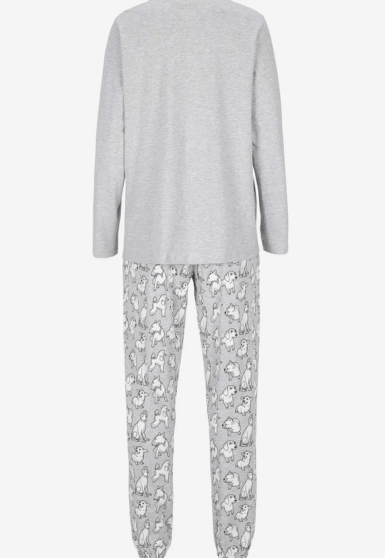 Undertøj|Nat- Og Hyggetøj- To-delt pyjamas Gråmeleret