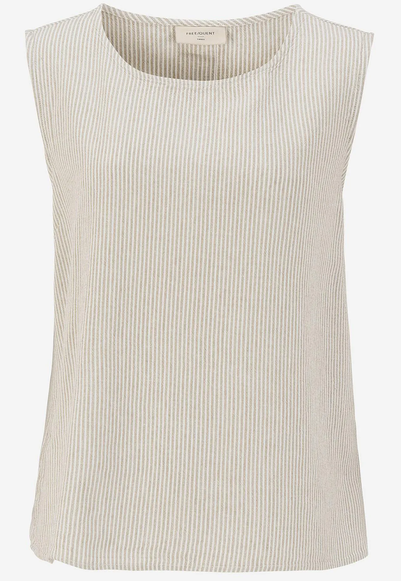 Toppe|Bluser-Freequent Top med garnfarvede striber Lys beige/stribet
