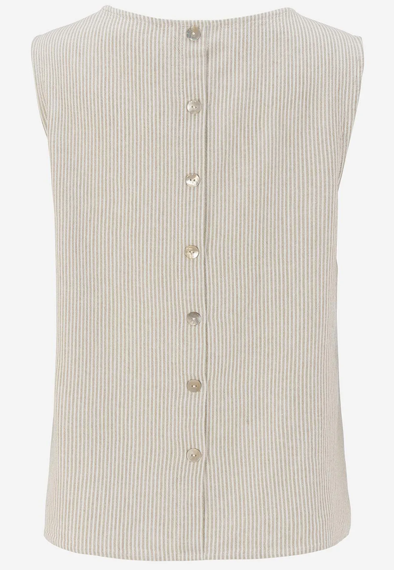 Toppe|Bluser-Freequent Top med garnfarvede striber Lys beige/stribet