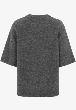 Premium|Premium-Cellbes of Sweden Top Premium i mohair- og uldblanding Mørk gråmeleret