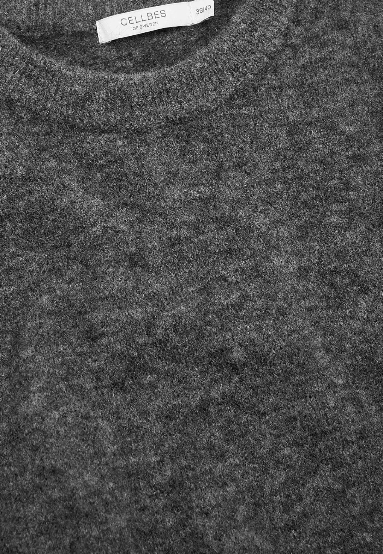 Premium|Premium-Cellbes of Sweden Top Premium i mohair- og uldblanding Mørk gråmeleret