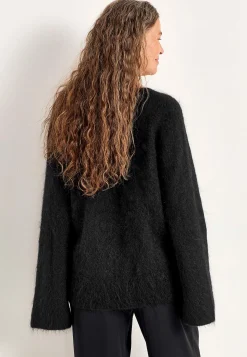 Trøjer|Striktrøjer- Trøje Premium i mohair- og uldblanding Sort