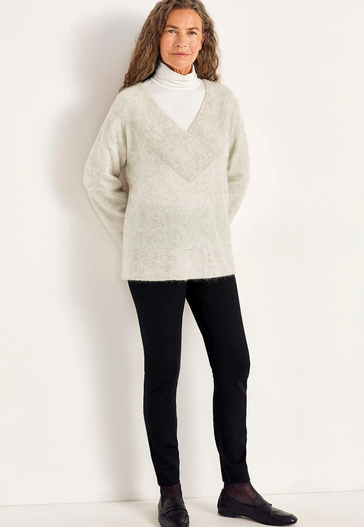 Trøjer|Striktrøjer-Cellbes of Sweden Trøje Premium i mohair- og uldblanding Gråbeige / Meleret