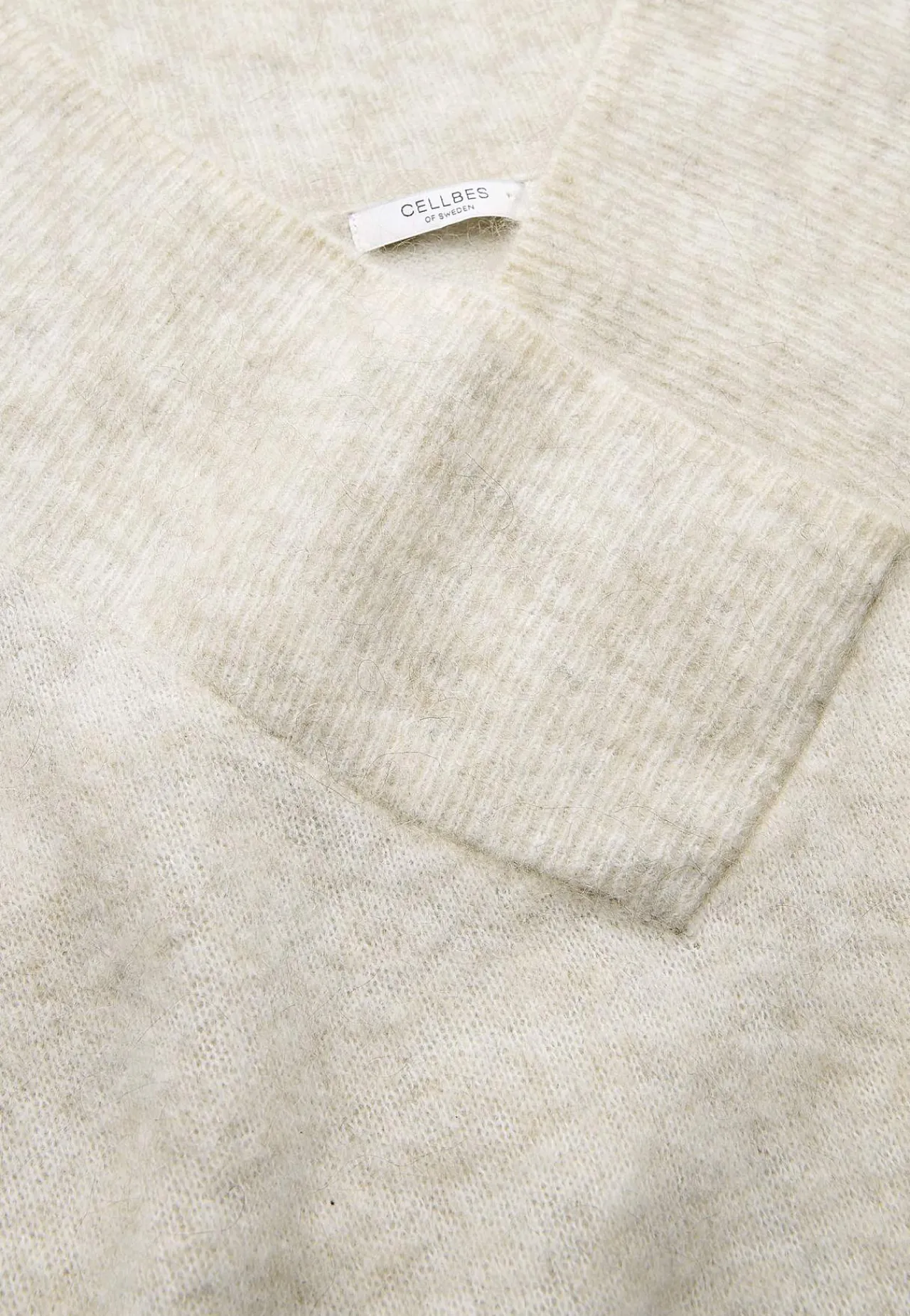 Trøjer|Striktrøjer-Cellbes of Sweden Trøje Premium i mohair- og uldblanding Gråbeige / Meleret