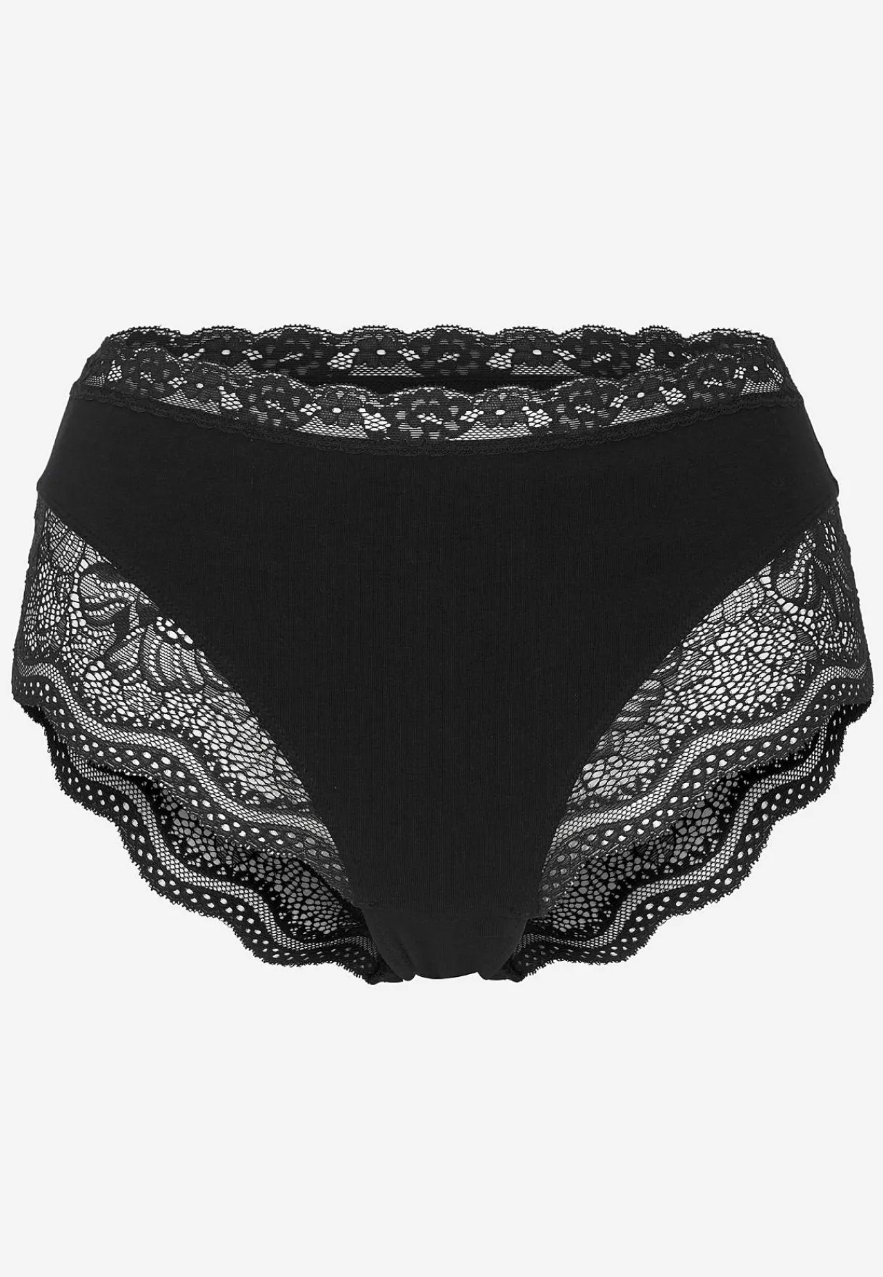 Undertøj|Flerpak Undertøj-Cellbes of Sweden Trusse i bomuld med blondekant 3-pack Vinrød + Sort