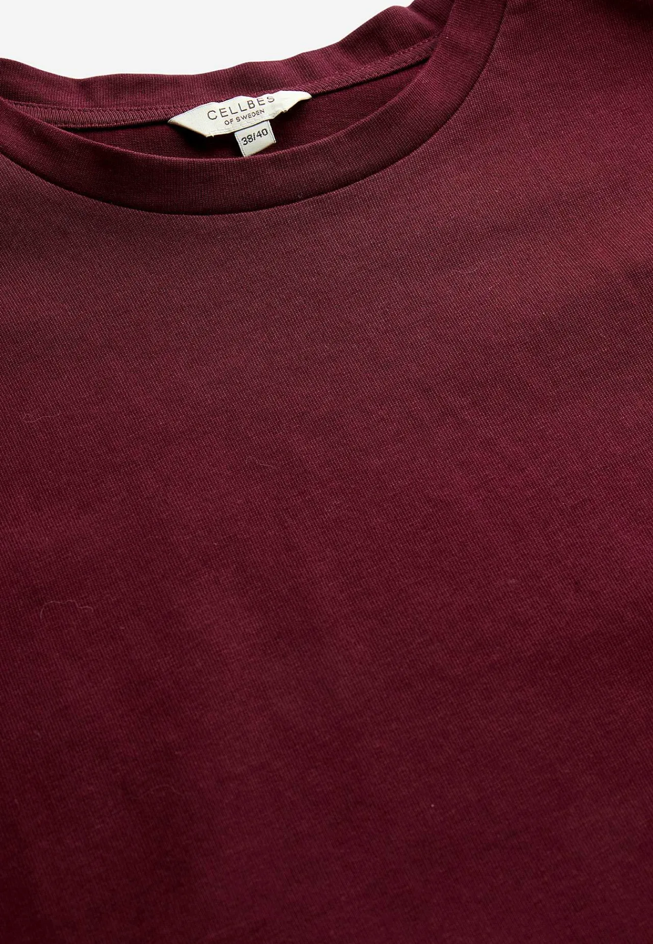Toppe|T-Shirts-Cellbes of Sweden T-shirt i kraftig bomuldsjersey Vinrød