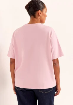 Toppe|T-Shirts- T-shirt i kraftig bomuldsjersey Rosa