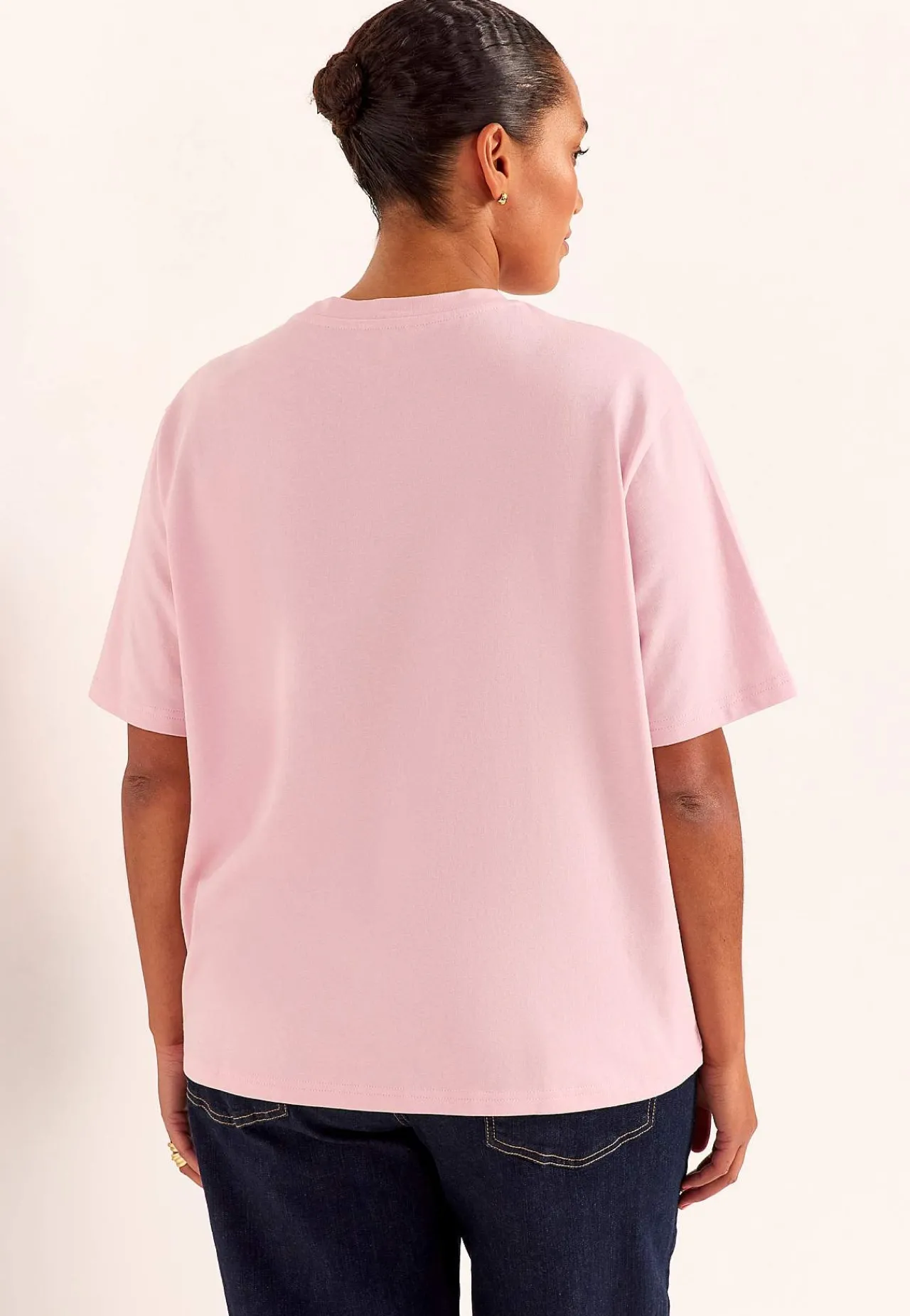 Toppe|T-Shirts- T-shirt i kraftig bomuldsjersey Rosa