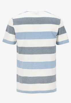 T-Shirts- T-shirt med brede striber Blå / Stribet