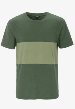 T-Shirts-Cellbes of Sweden T-shirt med en bred stribe Mørkegrøn