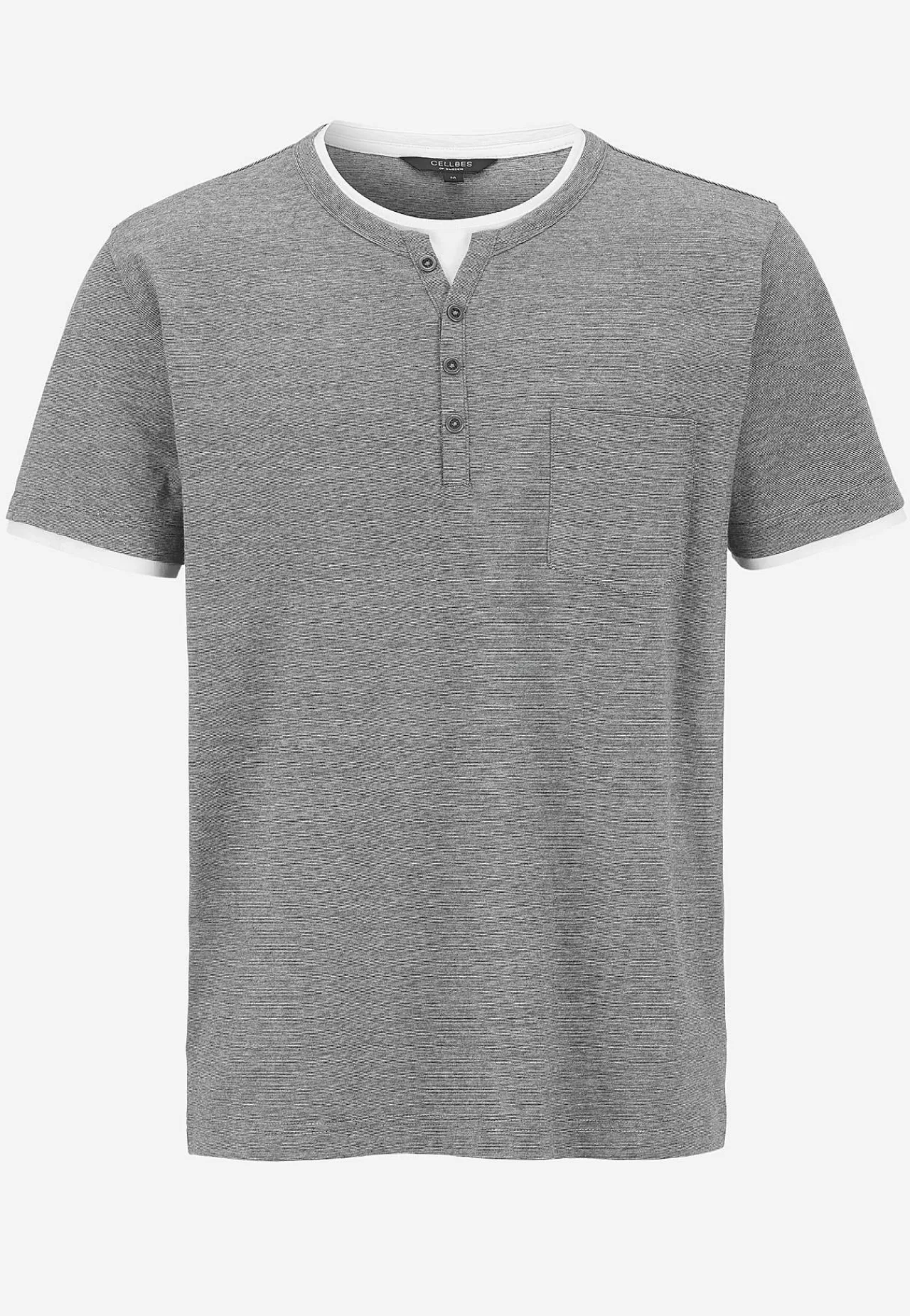 T-Shirts-Cellbes of Sweden T-shirt med knapstolpe Grå / Hvid