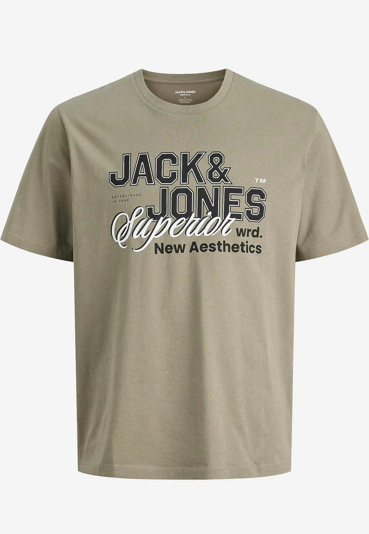 T-Shirts-JACK & JONES PLUS T-shirt med tryk Grøn