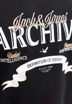 T-Shirts-JACK & JONES PLUS T-shirt med tryk Sort