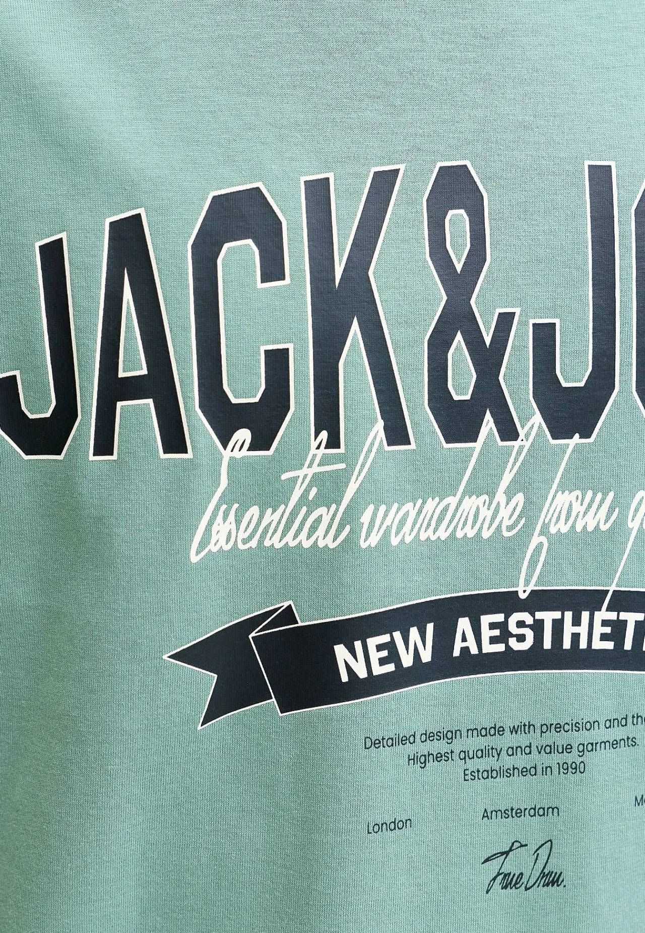 T-Shirts-JACK & JONES PLUS T-shirt med tryk Mintgrøn