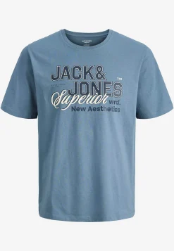 T-Shirts- T-shirt med tryk Blå