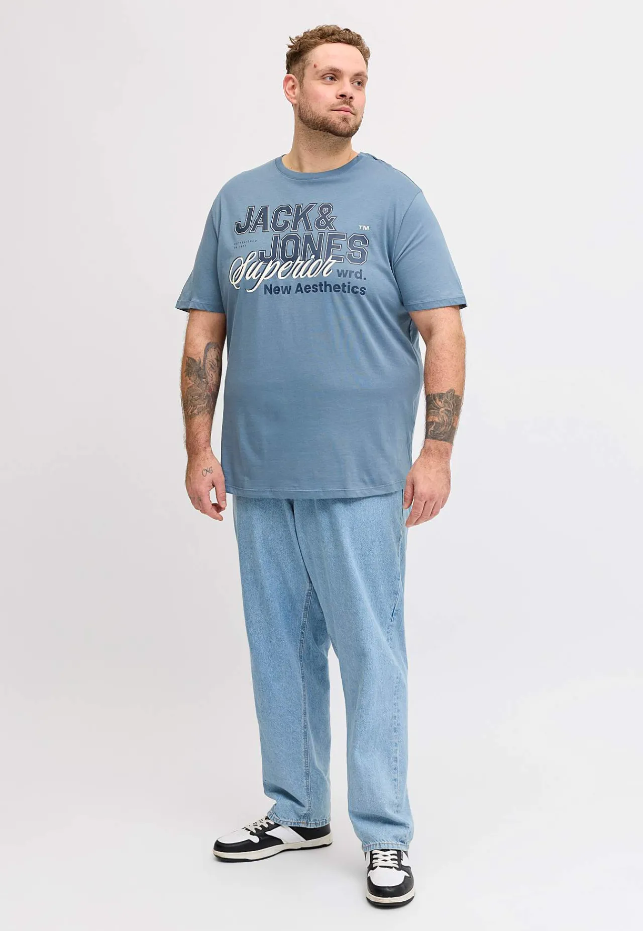 T-Shirts- T-shirt med tryk Blå