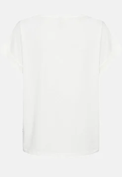 Toppe|T-Shirts-Soyaconcept T-shirt med tryk Offwhite / Blå / Mønstret