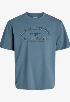 T-Shirts-JACK & JONES T-shirt med tryk Blå