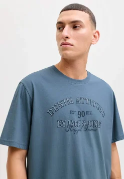 T-Shirts-JACK & JONES T-shirt med tryk Blå