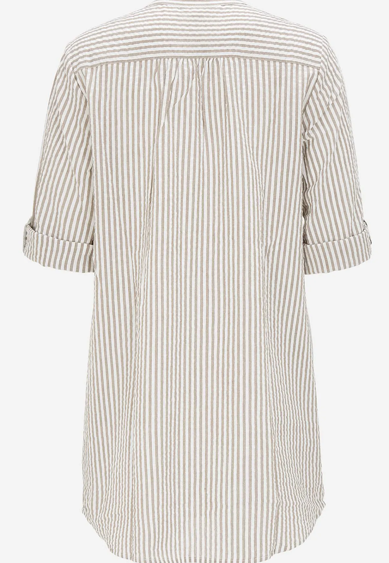 3/4 Ærmet|Skjorter- Tunika i seersucker Beige / Stribet
