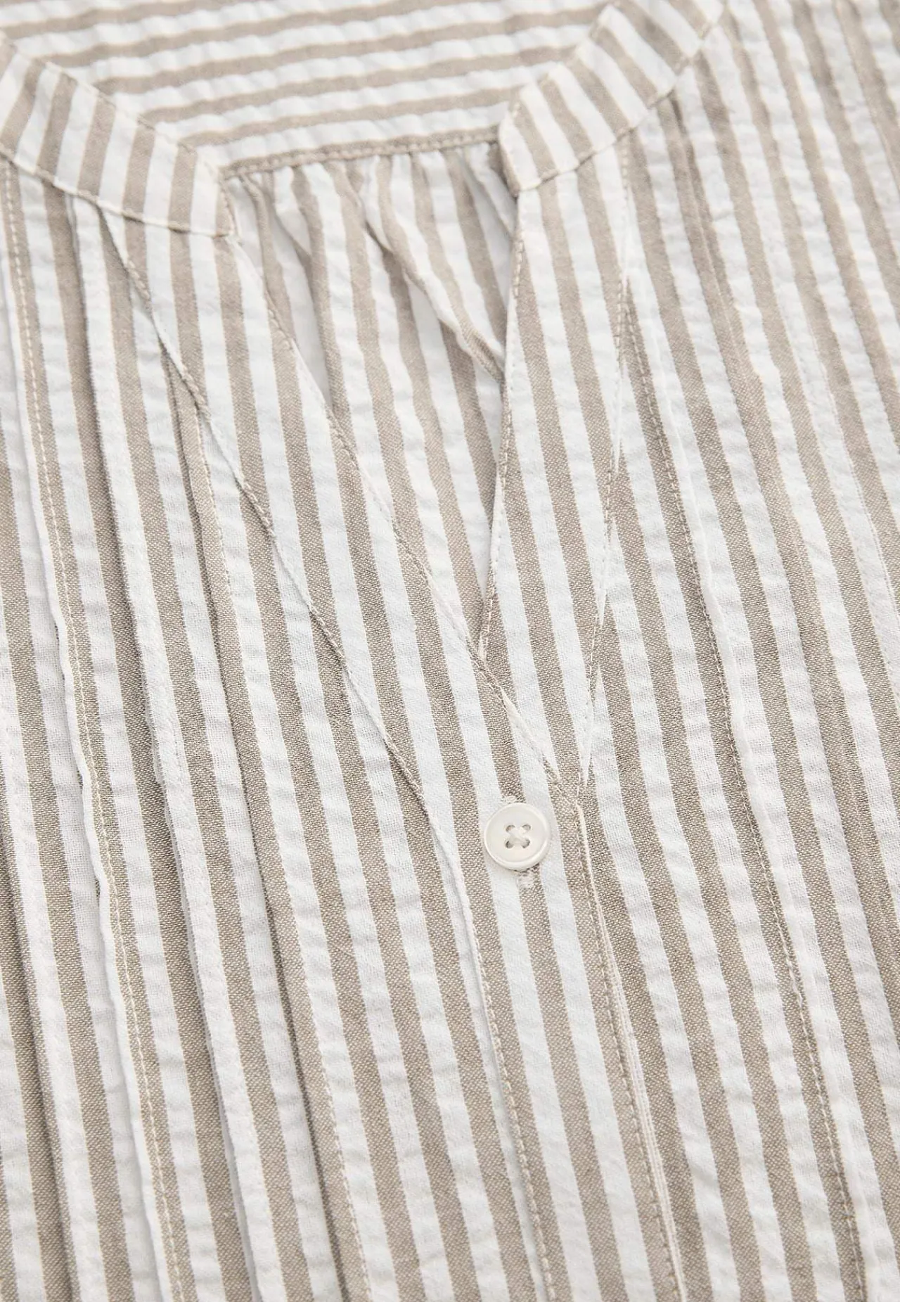 3/4 Ærmet|Skjorter- Tunika i seersucker Beige / Stribet