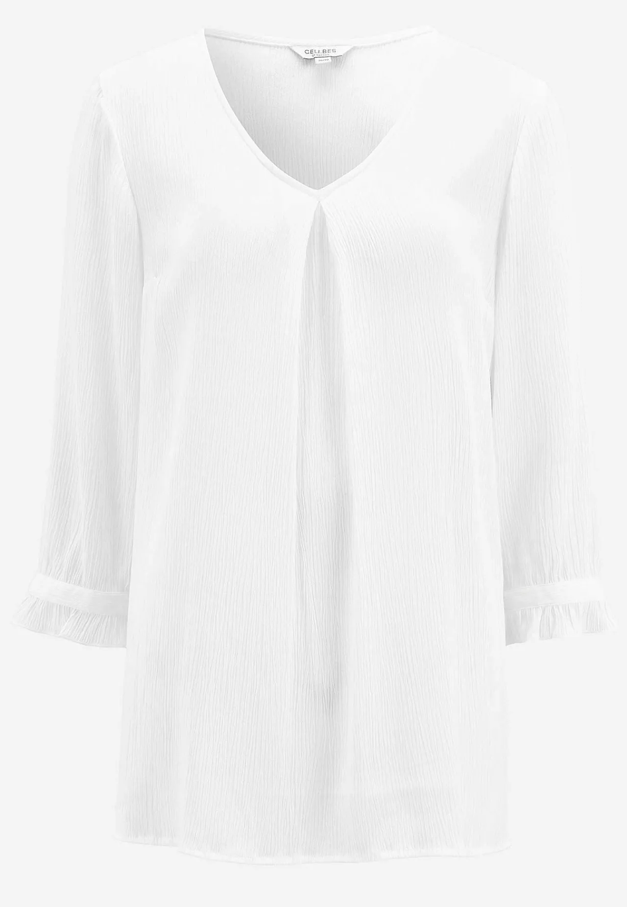 3/4 Ærmet-Cellbes of Sweden Tunika med crepe kvalitet Offwhite